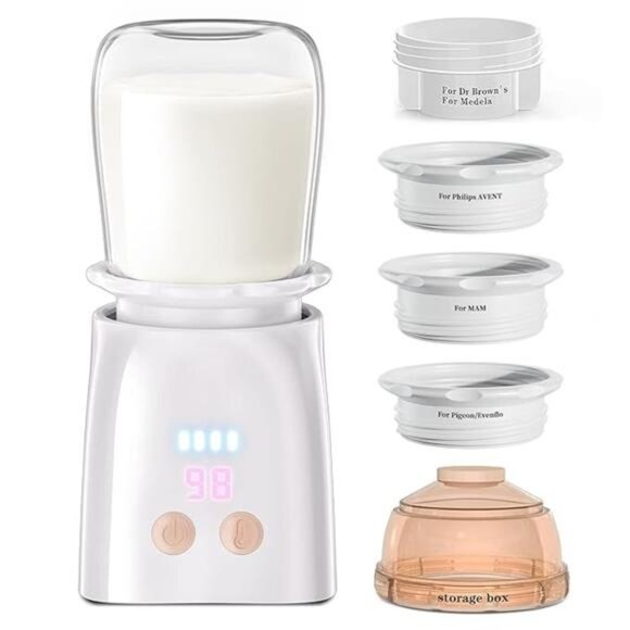 Fast Heating Portable Bottle Warmer with 4 Adapters, Rechargeable Travel - Picture 7 of 7